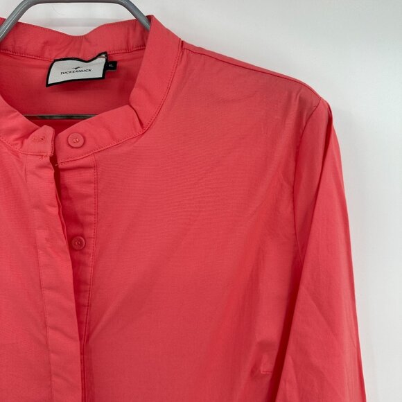 Tuckernuck Women's Poppy Pink Cotton Poplin Royal Shirt Dress Mini sz XL NWOT - Picture 3 of 9